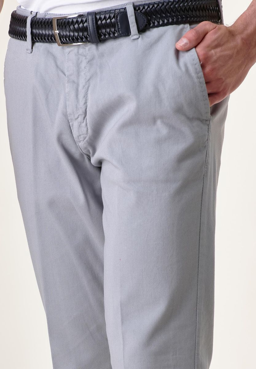 Angelico - Pantalone grigio chiaro micro-armatura stretch - 2