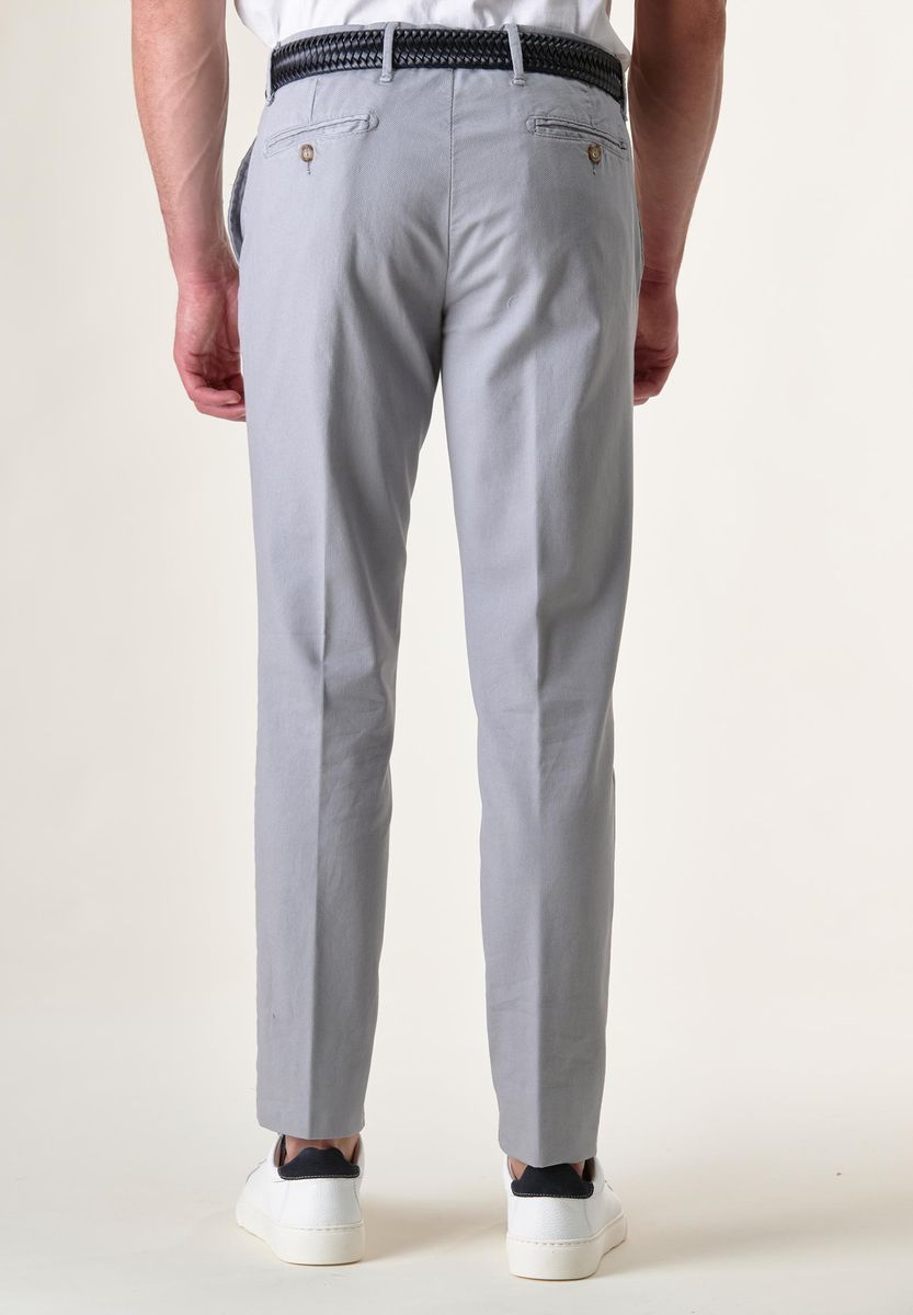 Angelico - Pantalone grigio chiaro micro-armatura stretch - 3