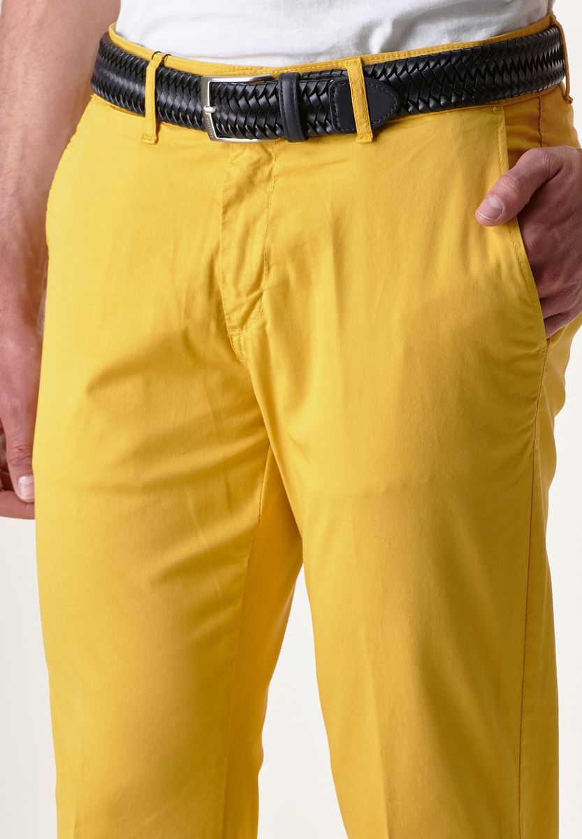 Angelico - Pantalone giallo tricotina tinto capo slim - 2
