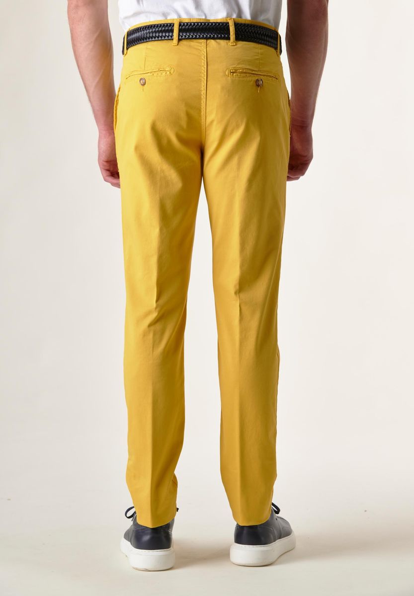 Angelico - Pantalone giallo tricotina tinto capo slim - 3