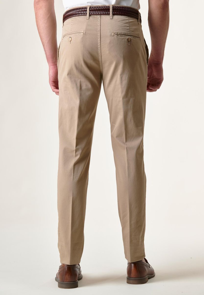 Angelico - Pantalone beige tricotina tinto capo slim - 3