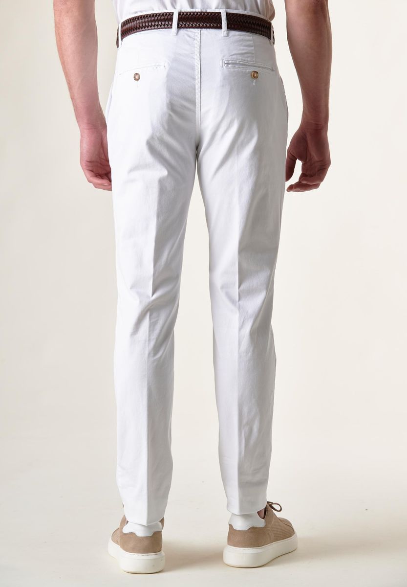 Angelico - Pantalone bianco tricotina tinto capo slim - 3