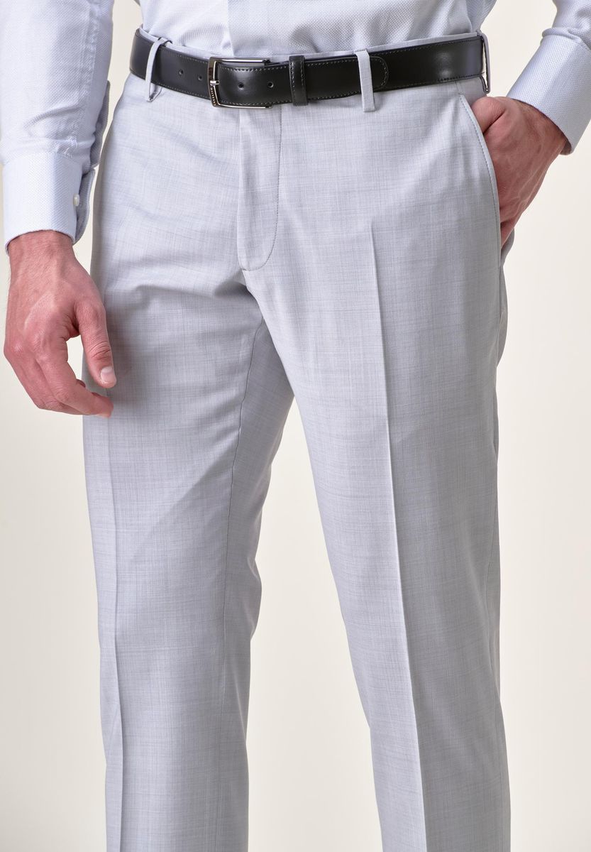 Angelico - Pantalone grigio chiaro lana stretch custom - 2