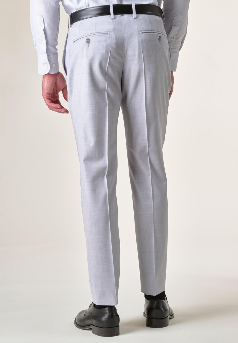 Angelico - Pantalone grigio chiaro lana stretch custom - 3
