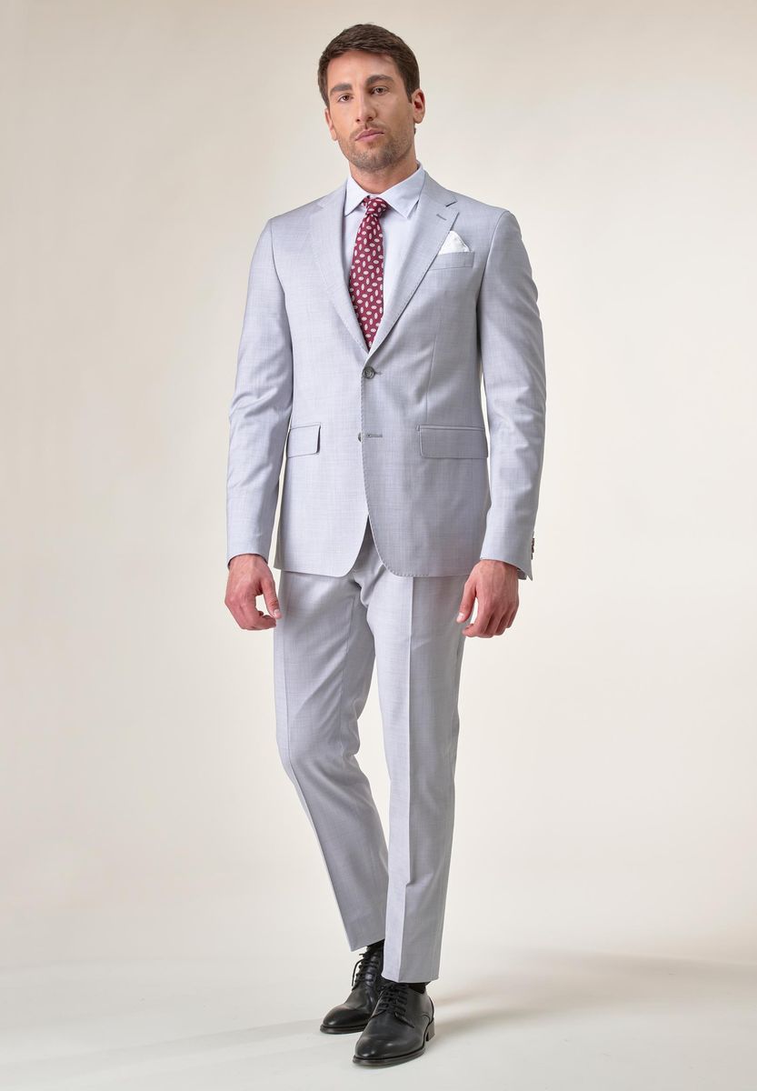 Angelico - Abito grigio chiaro lana stretch custom - 1