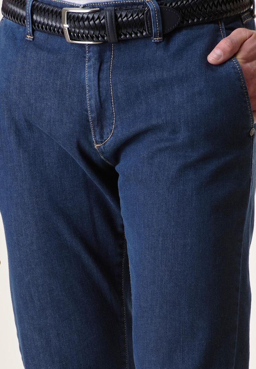 Angelico - Jeans tasche America impunture beige slim - 2