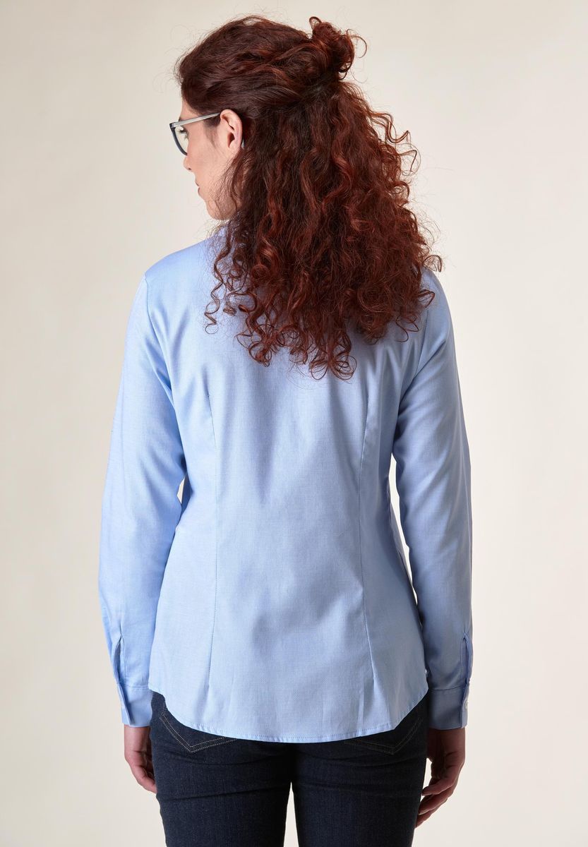 Angelico - Camicia azzurra oxford elasticizzato donna - 2