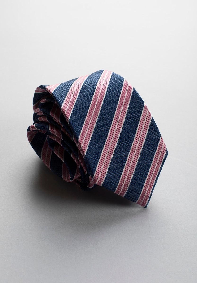 Cravatta blu-rosa-bianco regimental seta