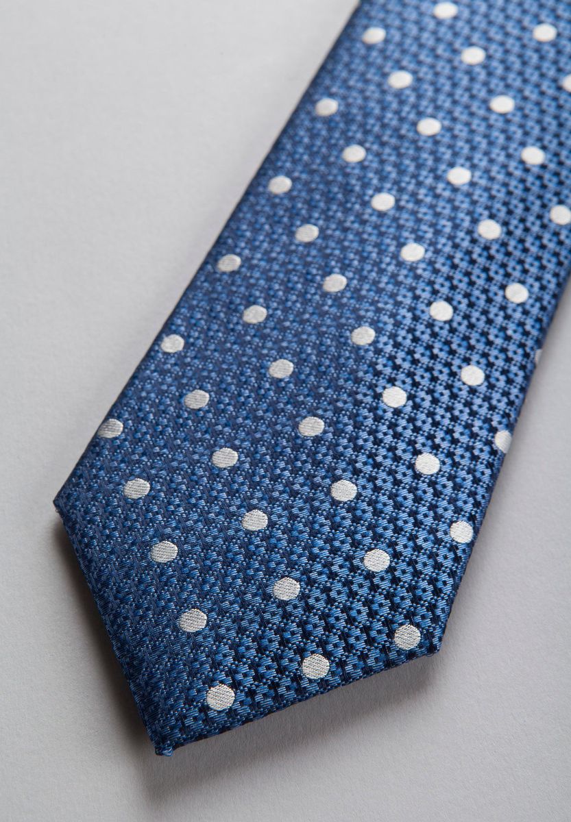 Angelico - Cravatta blu chiaro seta pois perla medi - 2