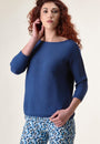 Angelico - Maglia blu chiaro cotone barchetta - 1