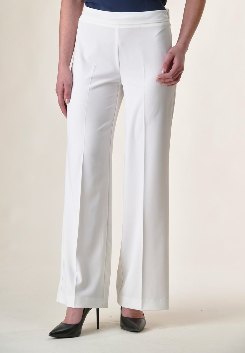 Angelico - Pantalone bianco palazzo fluido - 1