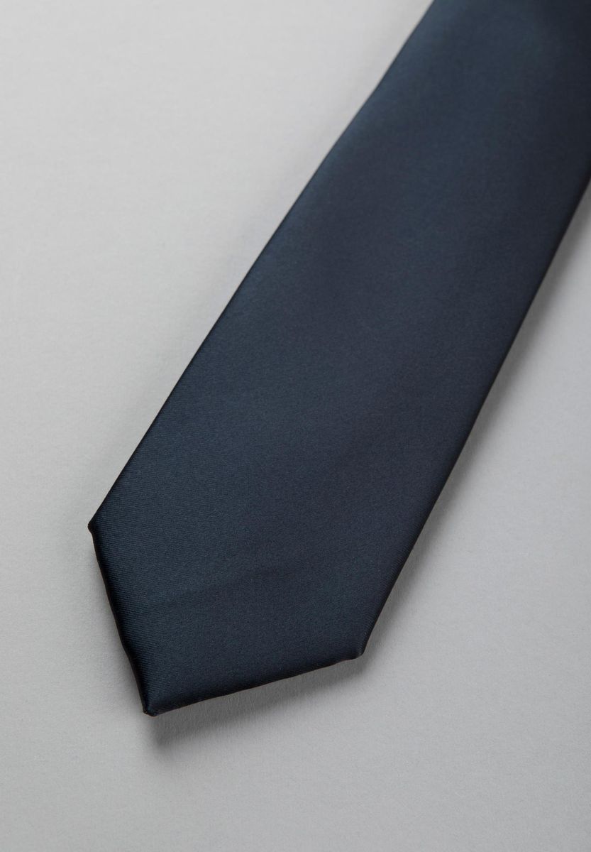 Cravatta blu notte raso