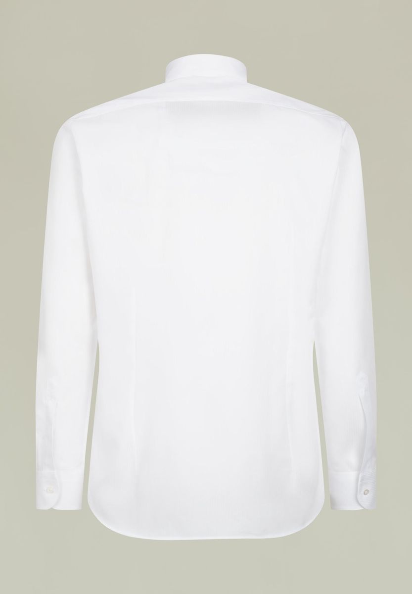 Angelico - Camicia bianca diplomatica effetto rigato slim - 3