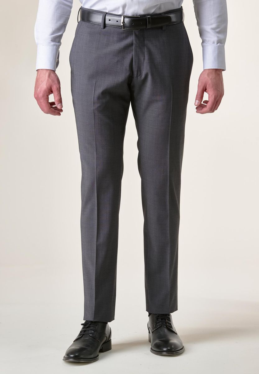 Angelico - Pantalone grigio scuro tela lana stretch custom - 1