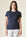 Angelico - T-shirt blu piquè cotone stretch scollo ampio - 1