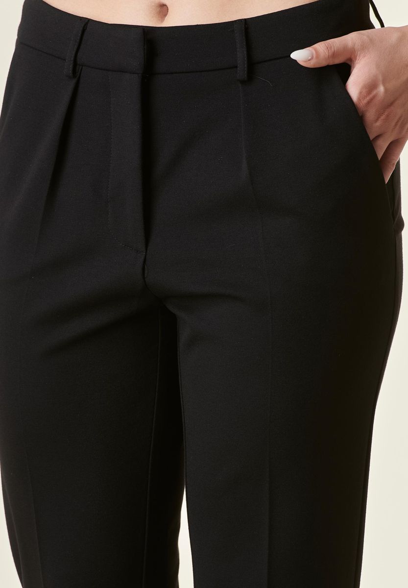 Angelico - Pantalone nero con pinces stretch - 2