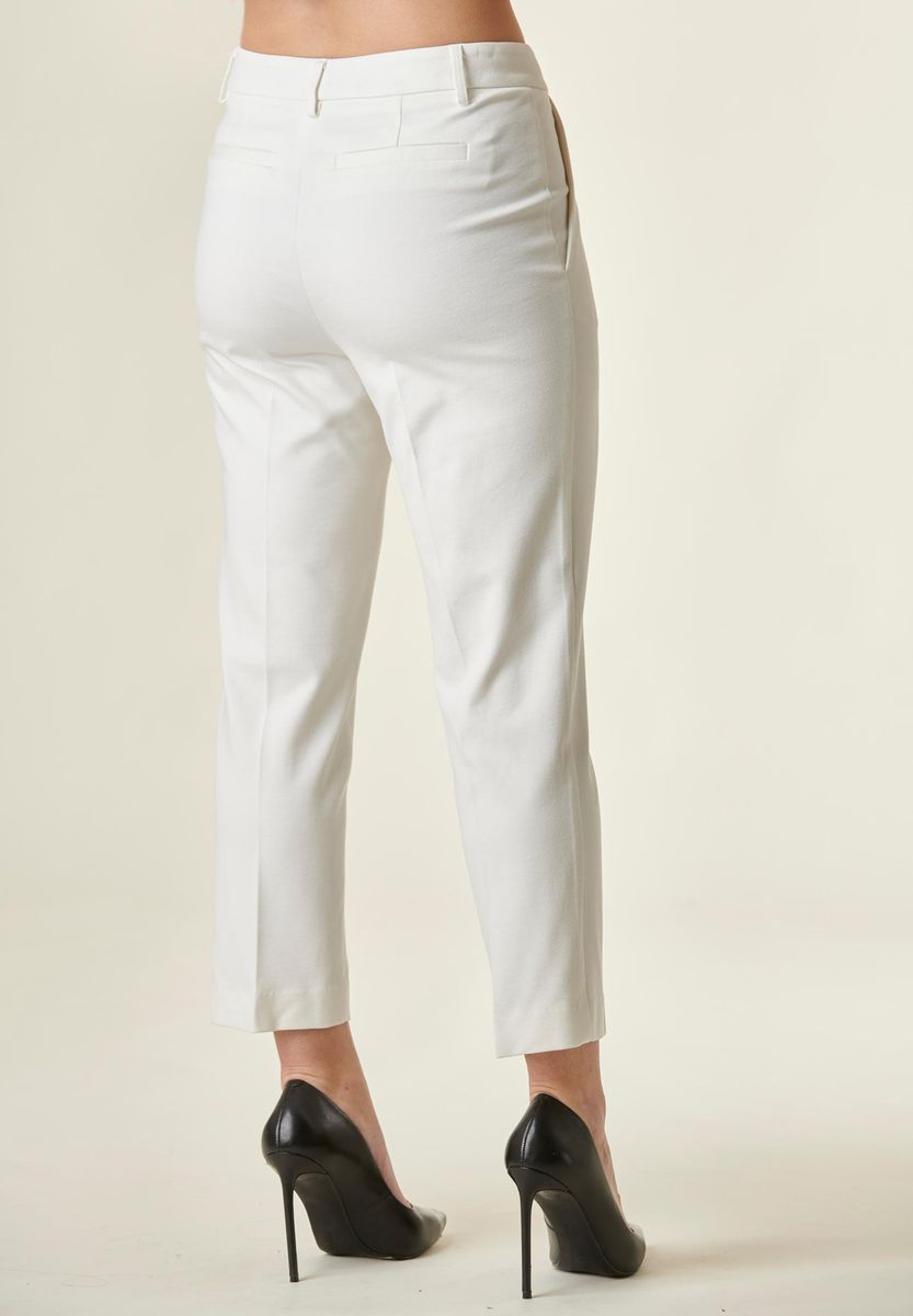 Angelico - Pantalone bianco con pinces stretch - 3