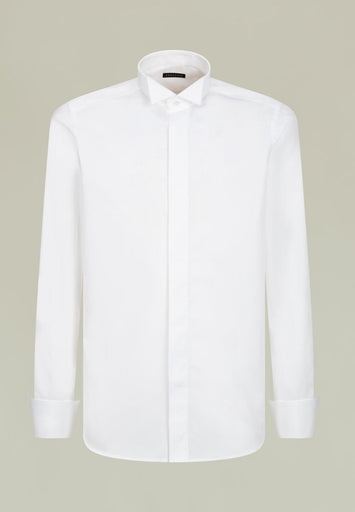 Camicia bianca diplomatica polso gemelli regular fit-Angelico