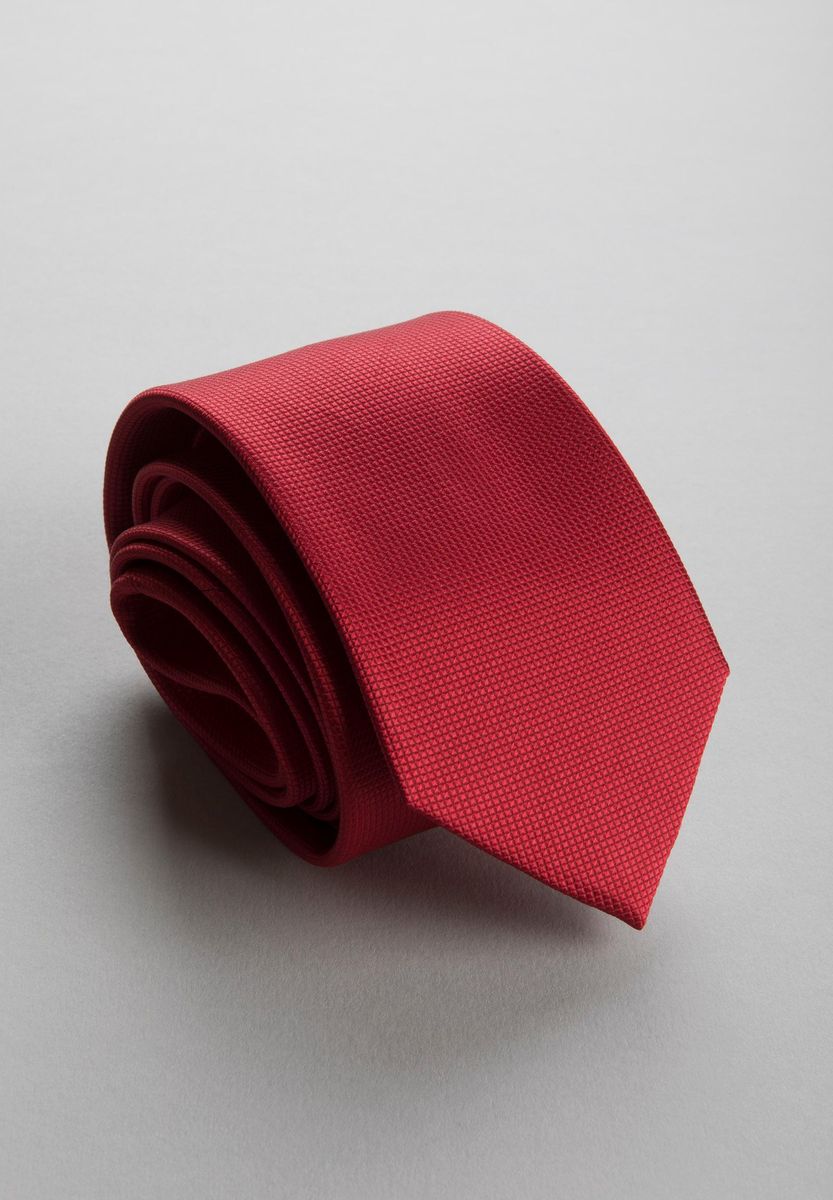 Cravatta rossa seta unita jacquard