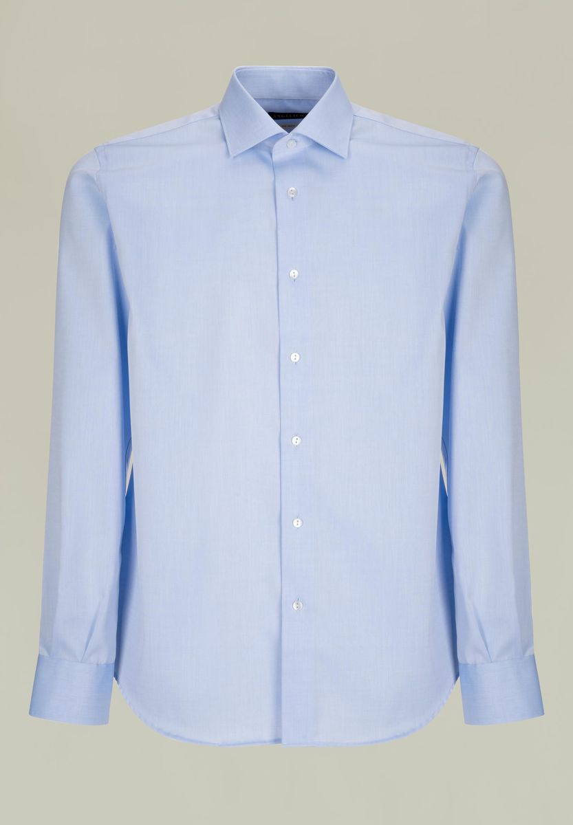 Camicia azzurra cotone NO-STIRO slim