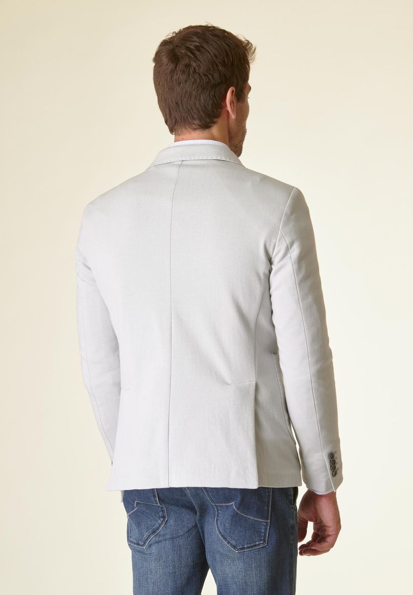 Angelico - Giacca grigio chiaro panno jersey slim - 3