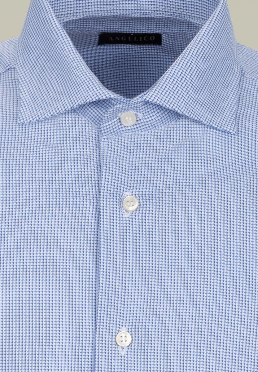 Camicia blu-bianco armatura quadretto slim
