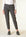 Pantalone nero quadri sigaretta risvolto